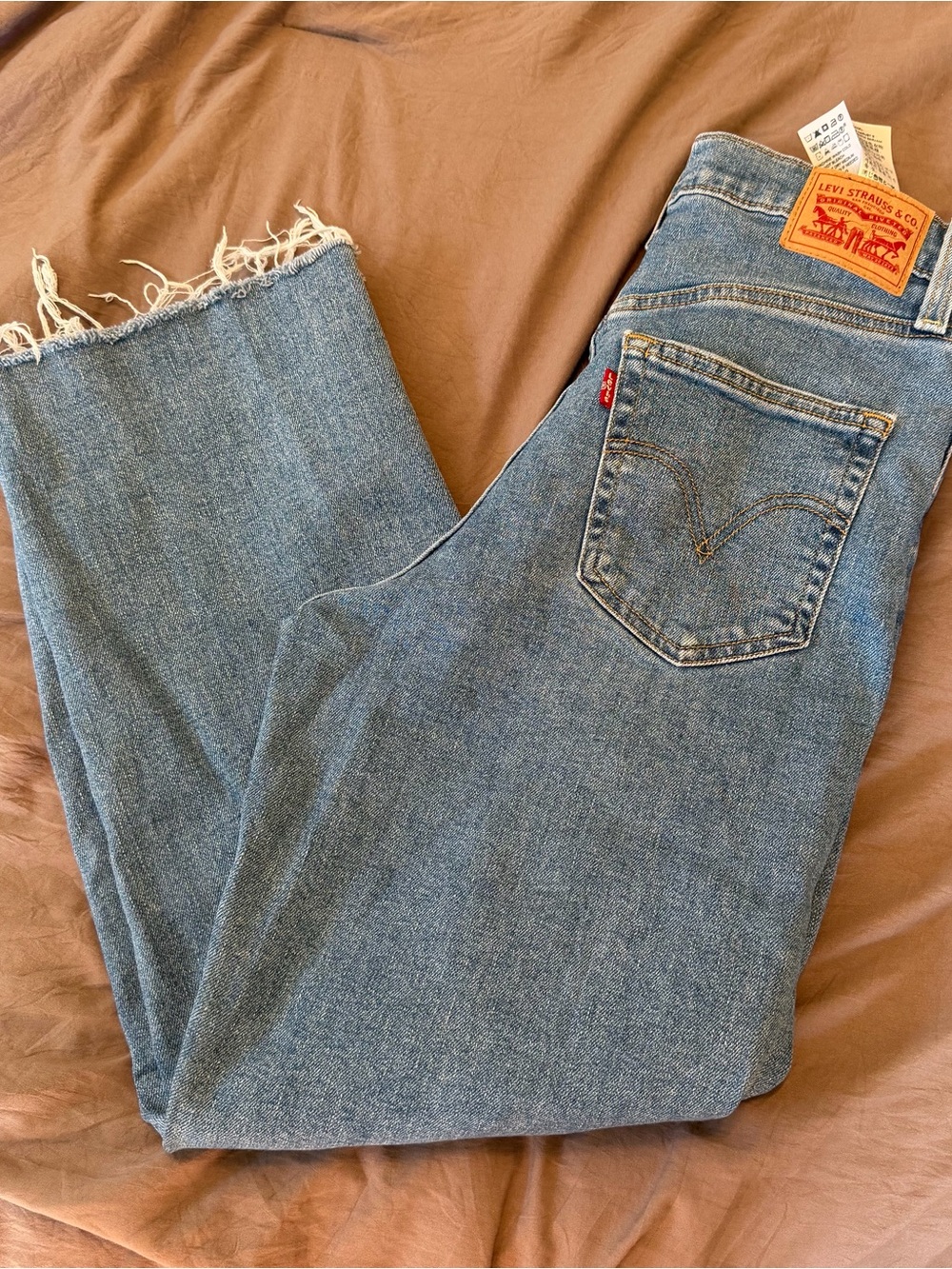 Levis straight leg ribcage jeans